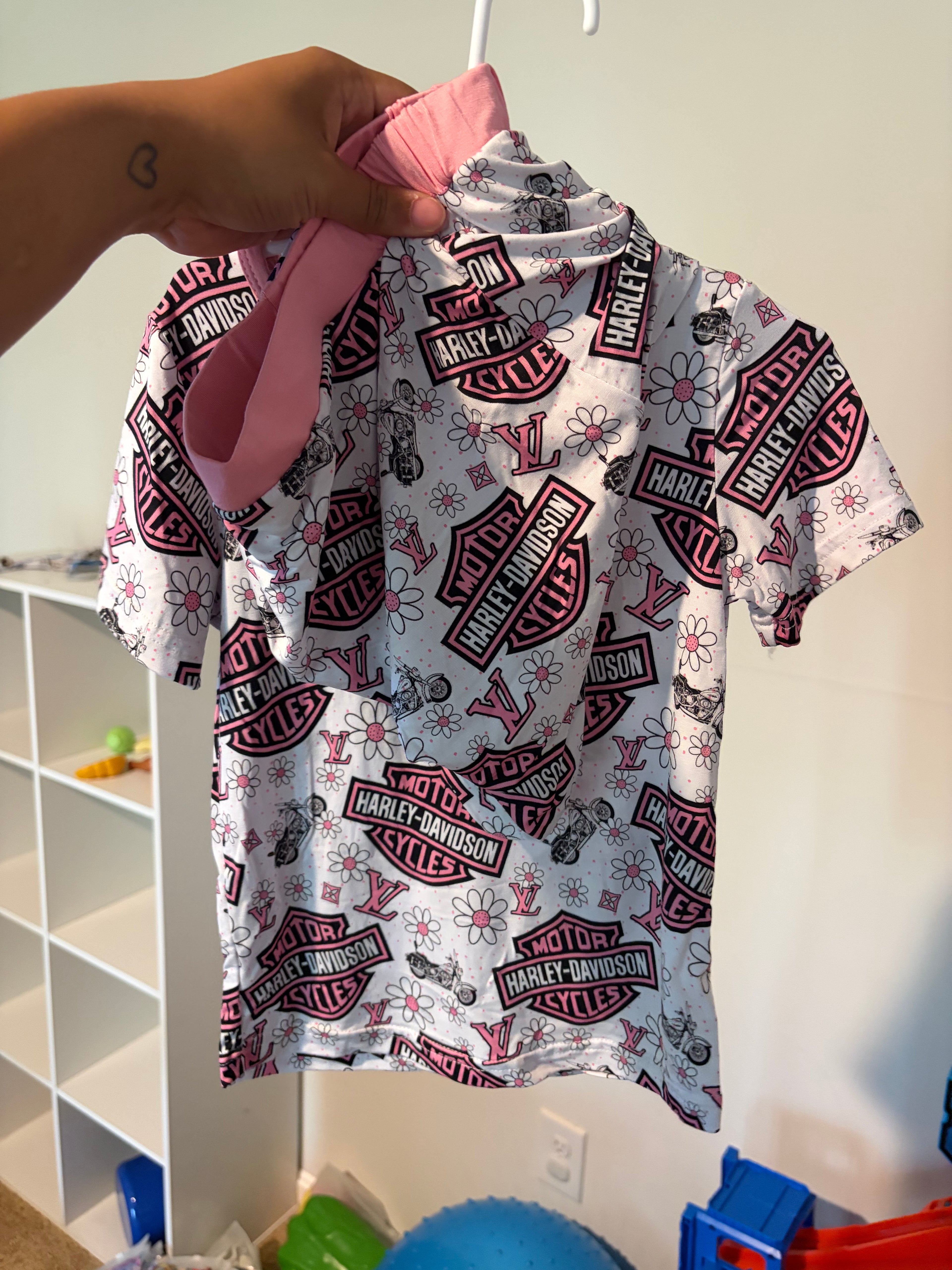 Girly Harley Davidson Short Set